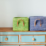 Raffia Basket Blue - Image 2