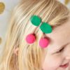 Hair clip pink cherries - Image 2